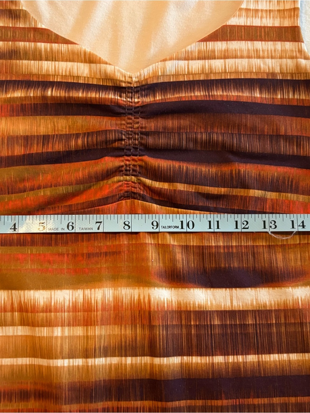Prana Striped Sleeveless Midi Dress — Brown & Tan with Rust Accents - Picture 5 of 7